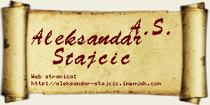 Aleksandar Stajčić vizit kartica